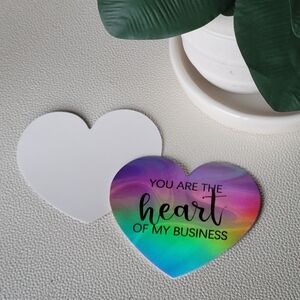 Holographic heart-shaped NEW 3" BUSINESS CARDS 20 pack thank yous